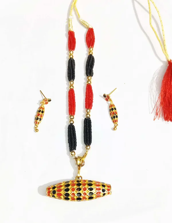 Assamese_Traditional_Red_Black_Meenakari_Dholbiri_Jewellery_Set