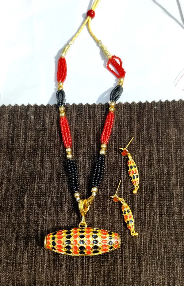 Assamese_Traditional_Red_Black_Meenakari_Dholbiri_Jewellery_Set