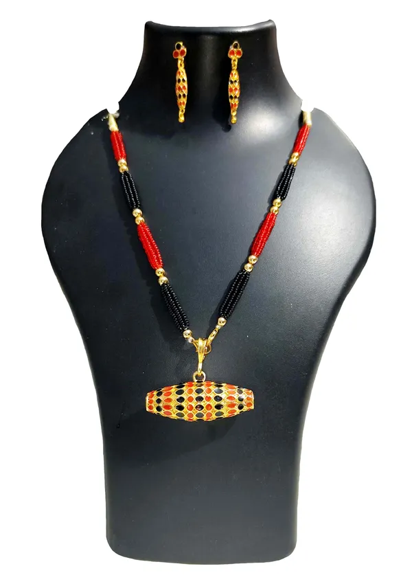 Assamese_Traditional_Red_Black_Meenakari_Dholbiri_Jewellery_Set
