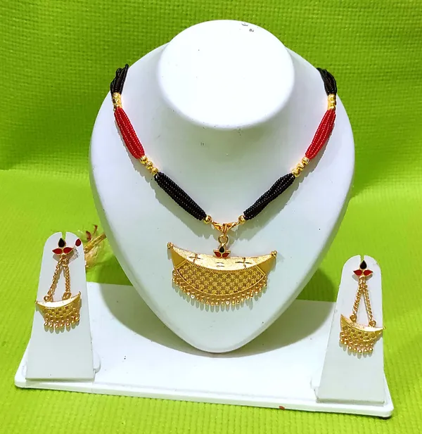 Assamese_Traditional_Red_Black_Meenakari_Junbiri_Jewellery_Set