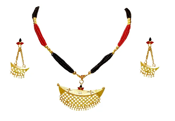 Assamese_Traditional_Red_Black_Meenakari_Junbiri_Jewellery_Set