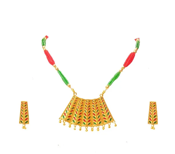 Assamese_Traditional_Red_Green_Meenakari_Jewellery_Set
