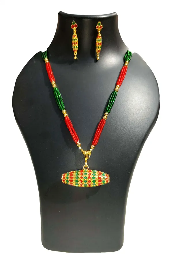 Assamese_Traditional_Red_Green_Meenakari_Dholbiri_Jewellery_Set