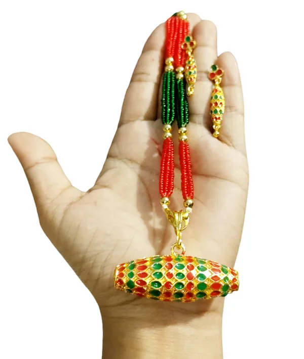 Assamese_Traditional_Red_Green_Meenakari_Dholbiri_Jewellery_Set