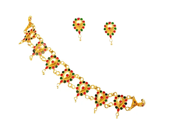 Assamese_Traditional_Red_Green_Meenakari_Golpata_Jewellery_Set