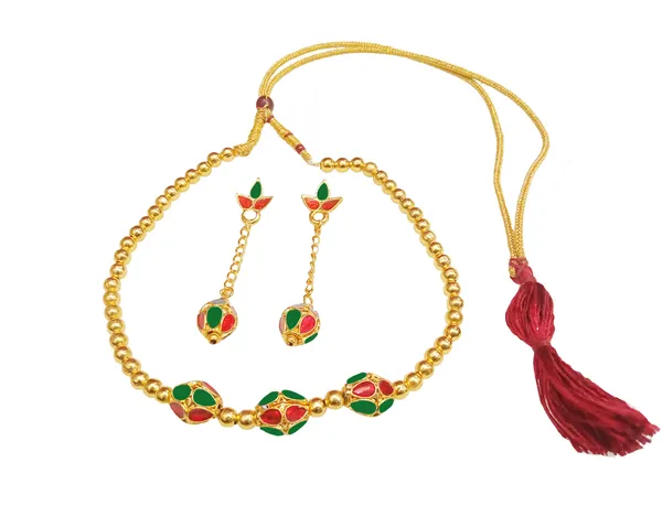 Assamese_Traditional_Red_Green_Meenakari_Moni_Mala_Jewellery_Set