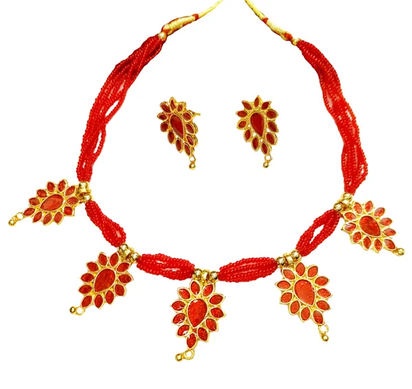 Assamese_Traditional_Red_Meenakari_Golpata_Jewellery_Set