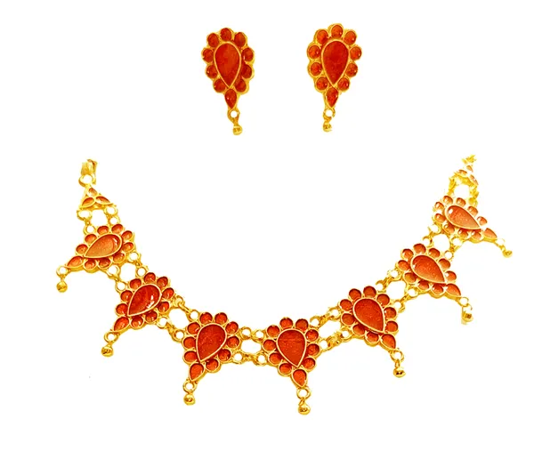 Assamese_Traditional_Red_Meenakari_Golpata_Jewellery_Set