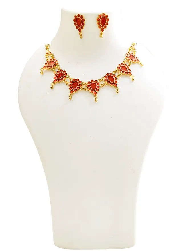 Assamese_Traditional_Red_Meenakari_Golpata_Jewellery_Set