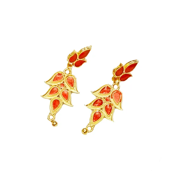 Assamese_Traditional_Red_Meenakari_Jewellery_Set