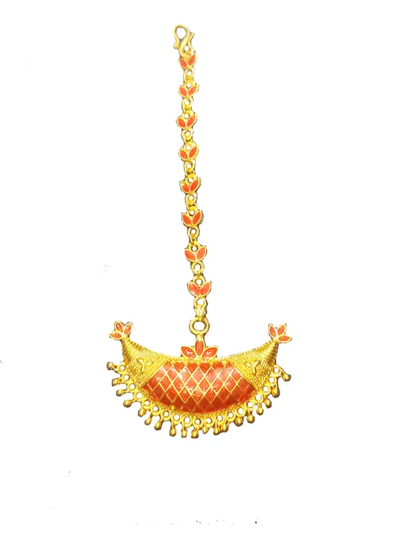 (Pack_Of_2)_Assamese_Traditional_Red_Meenakari_Junbiri_Maang_Tikka