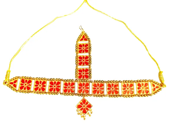 Copper_Based_Assamese_Traditional_Red_Meenakari_Maang_Tika