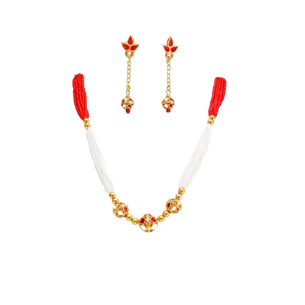 Assamese_Traditional_Red_White_Meenakari_Moni_Mala_Jewellery_Set