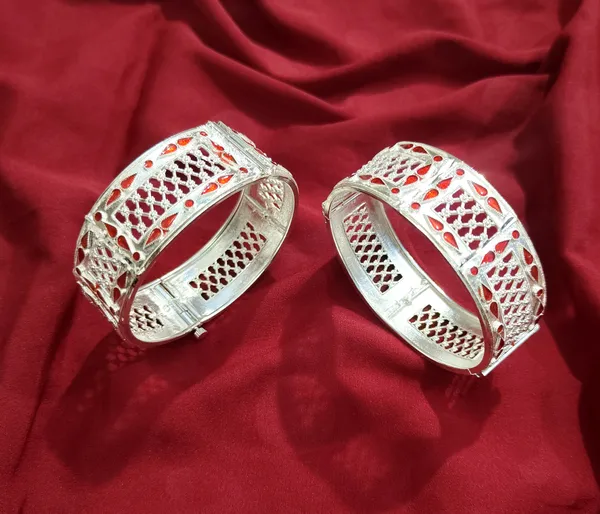 BGGOLD_Assamese_Traditional_Red_Meenakari_Muthikharu_Kada_Bracelet_for_Women