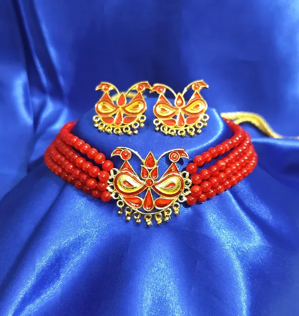 Assamese_Traditional_Gold_Plated_Red_Meenakari_Loka_Paro_Golpata_Necklace_Set_For_Women_&_Girls