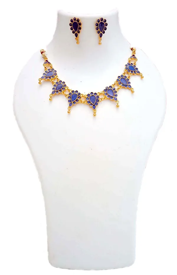 Assamese_Traditional_Blue_Meenakari_Golpata_Jewellery_Set