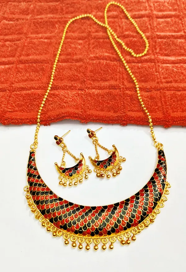 Assamese_Traditional_Red_Black_Meenakari_Junbiri_Jewellery_Set