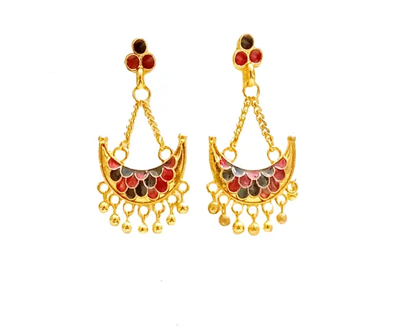 Assamese_Traditional_Red_Black_Meenakari_Junbiri_Jewellery_Set