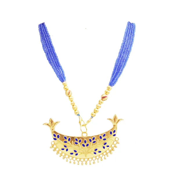Assamese_Traditional_Blue_Colour_Joonbiri_Jewellery_Set_For_Women