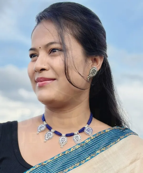 Assamese_Traditional_Silver_Plated_Blue_Minakari_Golpata_Necklace_Set_For_Women