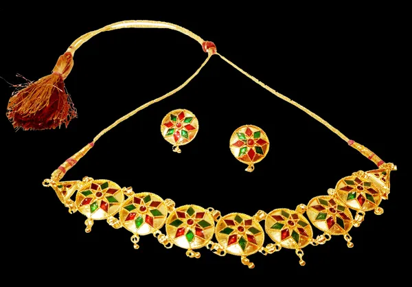 Assamese_Traditional_Red_Green_Meenakari_Jewellery_Set_For_Women