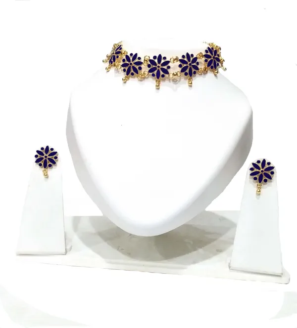 Assamese_Traditional_Gold_Plated_Blue_Colour_Golpata_Necklace_Set_For_Girls_&_Women