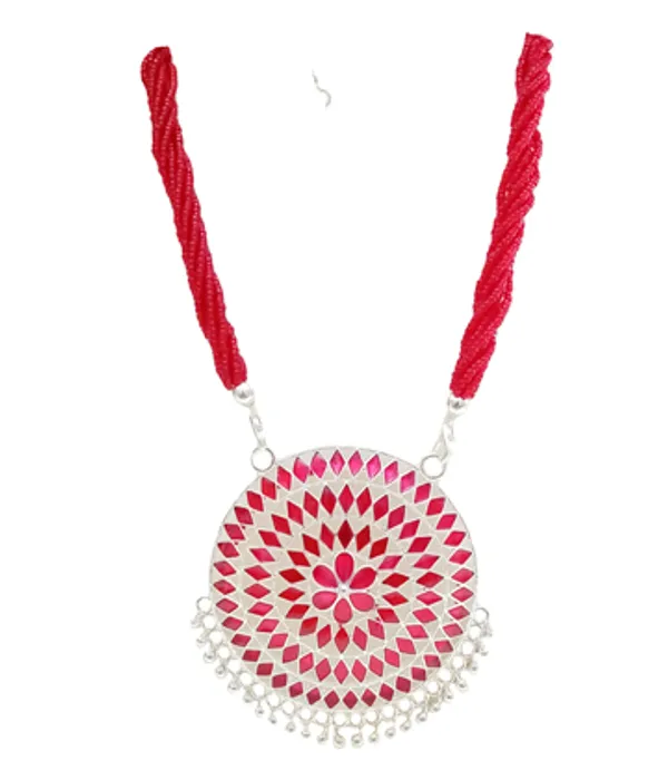 Assamese_Red_Silver_Japi_Necklace_For_Women_And_Girls