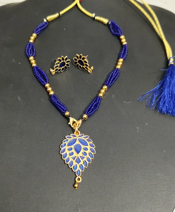 Assamese_Traditional_Blue_Meenakari_Dugdugi_Jewellery_Set
