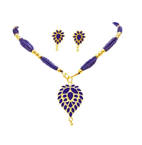 Assamese_Traditional_Blue_Meenakari_Dugdugi_Jewellery_Set