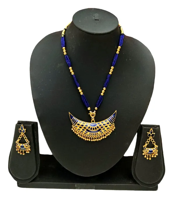 Assamese_Traditional_Blue_Meenakari_Junbiri_Jewellery_Set