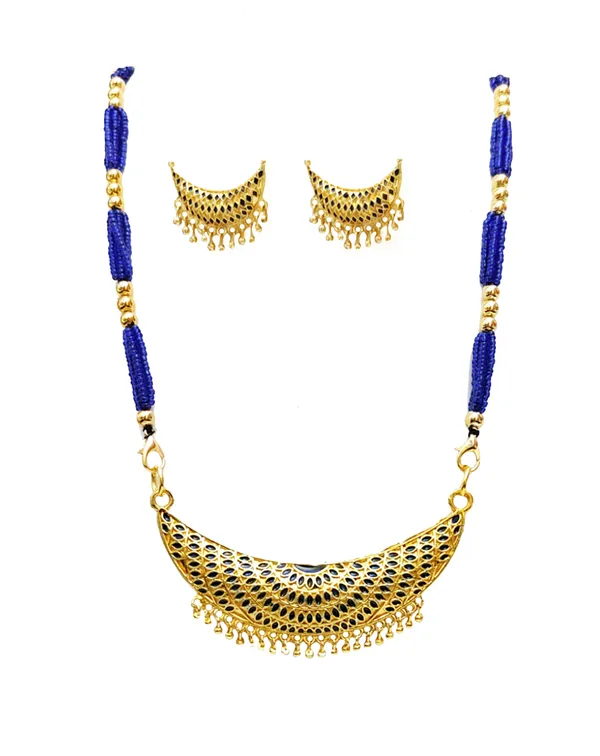 Assamese_Traditional_Blue_Meenakari_Junbiri_Jewellery_Set