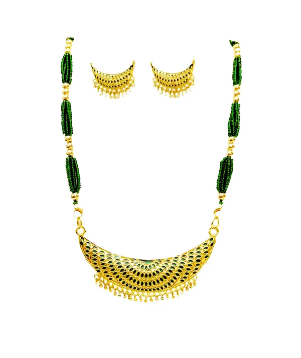 Assamese_Traditional_Green_Meenakari_Junbiri_Jewellery_Set