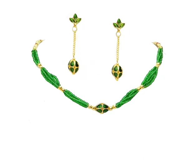 Assamese_Traditional_Green_Meenakari_Moni_Mala_Jewellery_Set