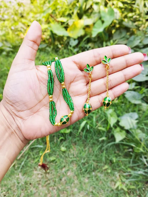 Assamese_Traditional_Green_Meenakari_Moni_Mala_Jewellery_Set