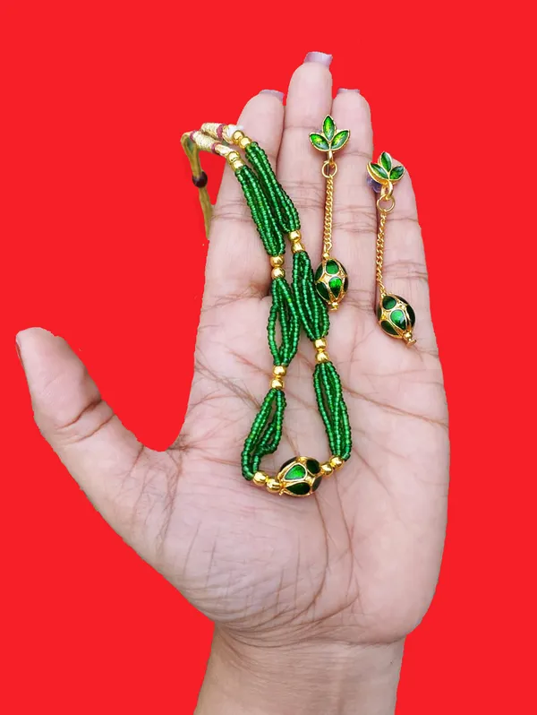 Assamese_Traditional_Green_Meenakari_Moni_Mala_Jewellery_Set