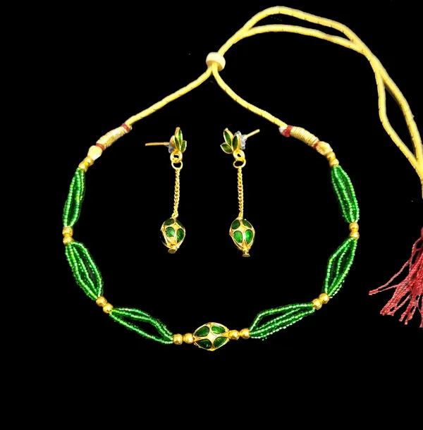 Assamese_Traditional_Green_Meenakari_Moni_Mala_Jewellery_Set