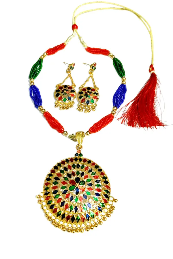 Assamese_Traditional_Multicolor_Meenakari_Japi_Jewellery_Set