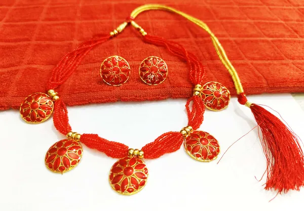 Assamese_Traditional_Red_Meenakari_Red_Japi_Golpata_Jewellery_Set