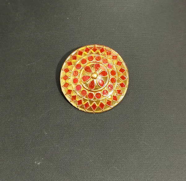 Assamese_Traditional_Red_Meenakari_Japi_Brooch_Pin