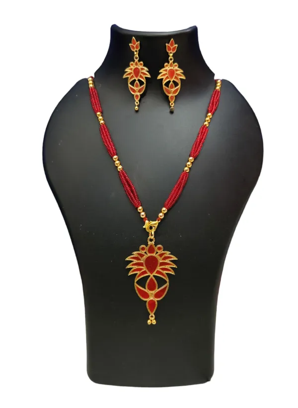 Assamese_Traditional_Red_Meenakari_Jehti_Patiya_Jewellery_Set