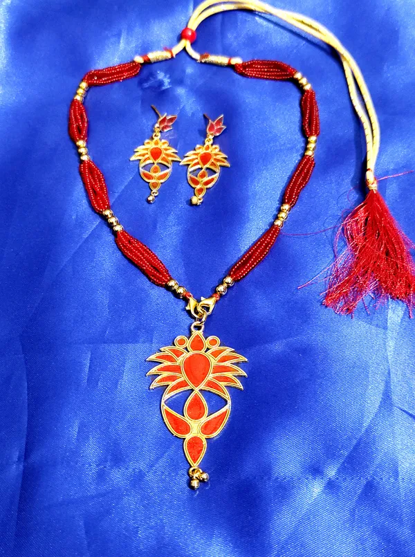 Assamese_Traditional_Red_Meenakari_Jehti_Patiya_Jewellery_Set