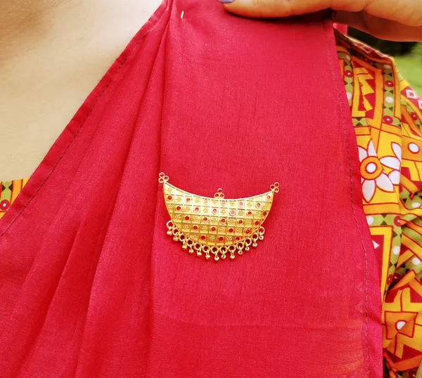 (Pack_Of_2)_Assamese_Traditional_Red_Meenakari_Junbiri_Brooch_Pin