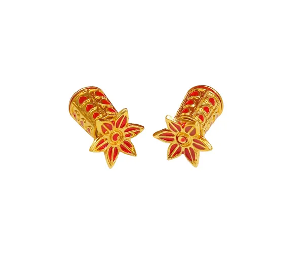 Assamese_Traditional_Red_Meenakari_Thuriya_Earring_Set