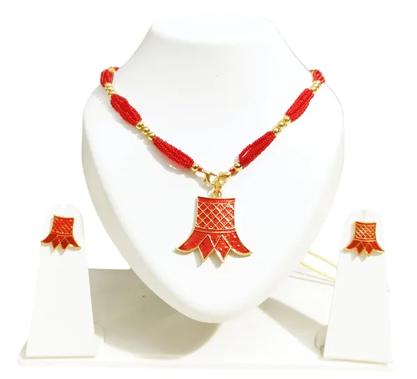 Assamese_Traditional_Red_Meenakari_Thuriya_Jewellery_Set