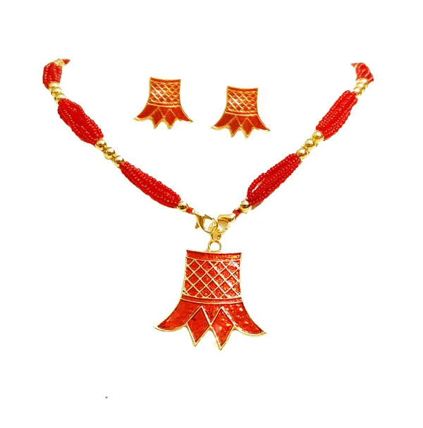 Assamese_Traditional_Red_Meenakari_Thuriya_Jewellery_Set