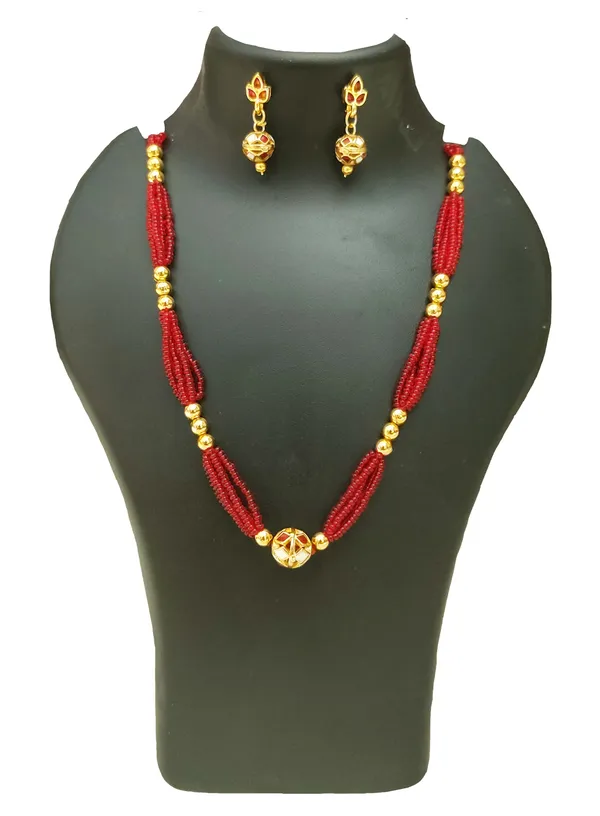 Assamese_Traditional_Red_White_Moni_Mala_Jewellery_Set