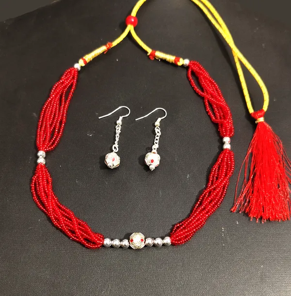 Assamese_Traditional_Silver/_Red_Moni_Mala_Jewellery_Set