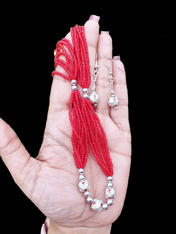 Assamese_Traditional_Silver/_Red_Moni_Mala_Jewellery_Set