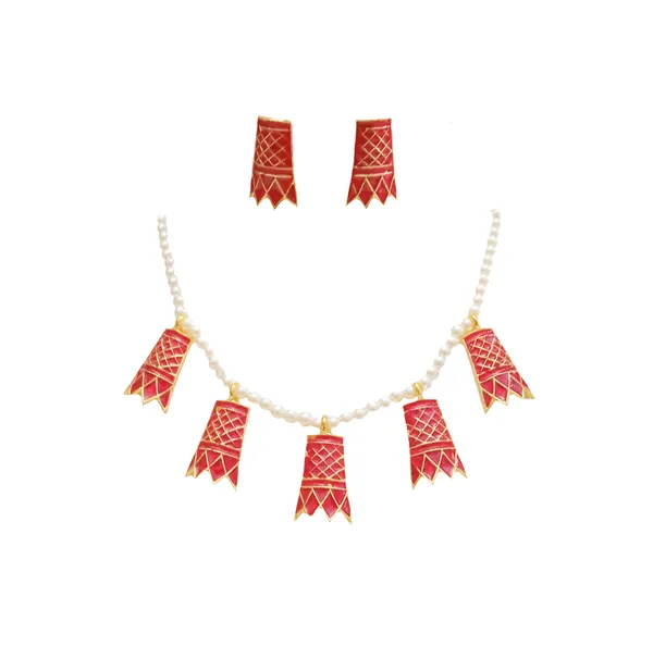 Bggold_Copper_Based_Assamese_Traditional_Gold_Plated_Red_Colour_Golpata_Necklace_Set_For_Women_&_Girls