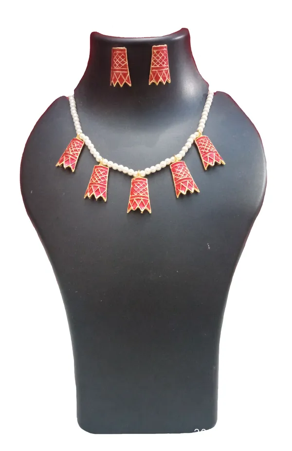 Bggold_Copper_Based_Assamese_Traditional_Gold_Plated_Red_Colour_Golpata_Necklace_Set_For_Women_&_Girls